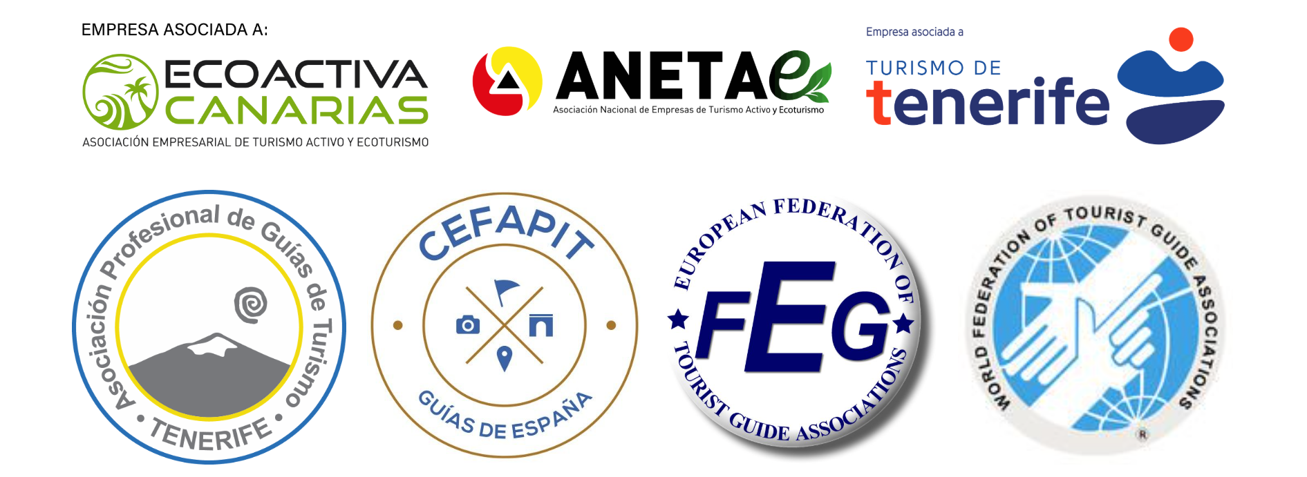 Logotipos de asociaciones de turismo activo y ecoturismo  españolas